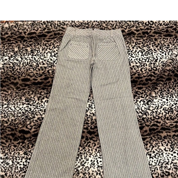 NWT Free People Pinstriped Flare Trousers size 4 - Picture 5 of 16